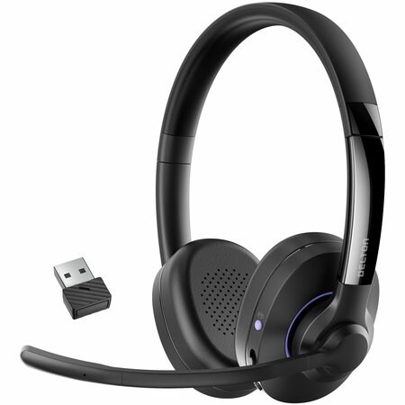 DELTON 60X Wireless Bluetooth Over The Head Noise Canceling Stereo Computer Headset Auto-Pair USB DBTHEAD60XBTDL